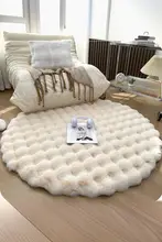 丸型カーペット ラウンジソファ 一人用ソファ フロアマット メイクチェアフットマット 高級感