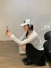 NIDEBLACK フリル付きホワイトAラインスカート【中長丈・細見え・シンプルデザイン】