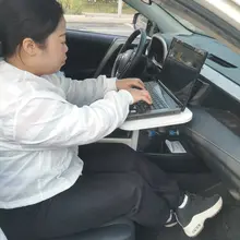 車載折りたたみ式昇降テーブル【車内用・デスク・ランチトレイ・ノートパソコンスタンド】