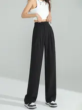 高級感のあるドレープが美しいレディーススラックス【春夏秋用・ハイウエスト・ワイドレッグ】（セットアップ対応）