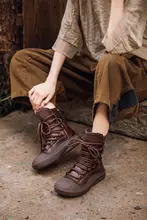 秋冬用ブラウンレトロマーチンブーツ【本革・厚底・短靴・ハンドメイド】