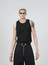 TURNTIDE メンズ 夏用 無地 ノースリーブ Tシャツ【シンプルデザイン・フィット感・ラウンドネック】