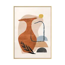 侘寂風の装飾画【紅茶色・抽象アート・テクスチャー壁画・北欧スタイル・リビング用】