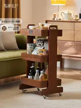 高級天然木製のマルチシェルフ【フロアスタンド・スリムデザイン・収納用】