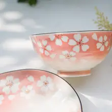 美濃焼の桜柄和風ボウル＆プレート【釉下彩・ギフト用】