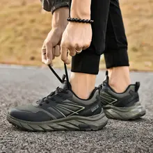 防滑耐磨 メンズ冬用スポーツシューズ【黒・登山・アウトドア・裏ボア】