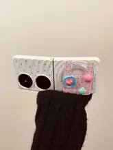 折りたたみ式スマートフォンケース【白ベース・星柄・マグネット式・スタンド機能付き】
