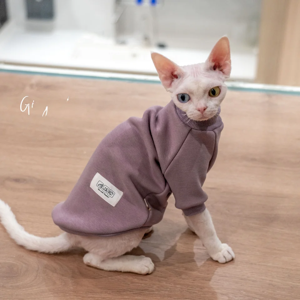 GINGERAIN 裏起毛保温セーター【デヴォンレックス猫用・コットン製・複数色】