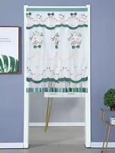 刺繍レースのハーフドアカーテン【半透明・穴あけ不要・ダブルレイヤー・ホーム用】