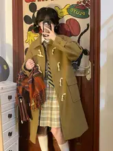 ウールメルトンボアコート【長袖・トグルボタン・キャメル・フレップ付き】