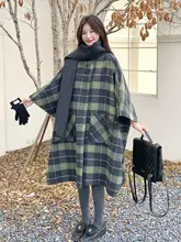 チェック柄ツーベースウールコート【リバーシブル・トレンディ・女性用】