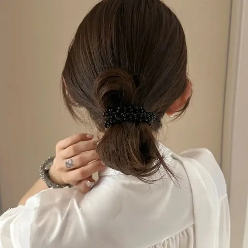 ビジュー付き高弾力ヘアゴム：簡単まとめ髪に最適なレトロデザインの実用性解析