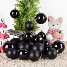 クリスマスウィンドウ装飾用吊り球【ブラック・電気メッキ・飾り用】