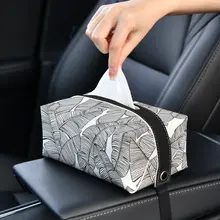 アメリカンスタイル 手描き花鳥デザイン 車載ティッシュケース【創意・車内用・アームレスト対応】