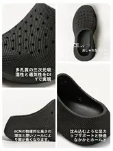 女性用 ブラック クッション付き サンダル【厚底・滑り止め・オフィス・ビーチ用】