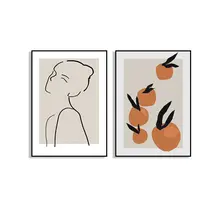 装飾画 壁掛けグラフィック 室内向け 北欧風 文芸的 フレッシュ レトロ 抽象 シンプルなイラスト