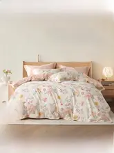 花柄デザインの天絲棉四点セット【ベッドカバー・シーツ・寝具・寝室用】（セットアップ対応）