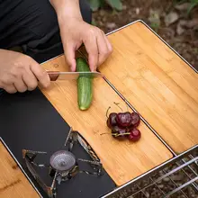 実木製両面使用可能なまな板【デスクトップユニット・ピクニック用・竹製】