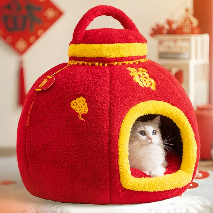hipidog 冬用保温型 猫用キャットハウス【安全感を与える封閉式】