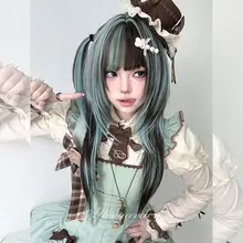 ロングウィッグ【アジア風・ストレート・挑染・Lolitaスタイル】