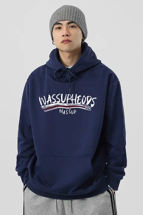 パーカー メンズ ヘビーオンス 裏起毛 グラフィティ 文字 アメカジ 秋冬「WASSUP」