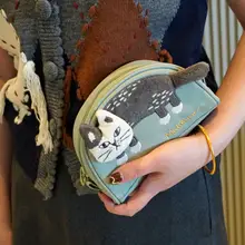 立体猫デザインの布製ポーチ【化粧品収納・おしゃれな手持ちバッグ】