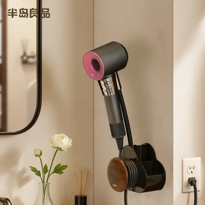 壁掛け電動ヘアドライヤー収納ホルダー【吸盤式・手が自由に使える】