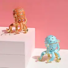 海洋モチーフのオクトパスジュエリーボックス【クリスタルエナメル・リング収納用】