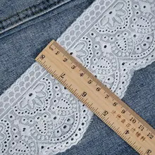 デニムパンツ用 上質コットンレース装飾素材【水溶性・厚手・ドレス・スリーブ extensión】（セットア  ップ対応）