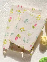 夏を感じる花冠デザインの手帳カバー【A5/A6対応・手作り布製・文創ギフト】