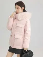 フード付き毛皮襟のゆったりダウンジャケット【女性用・冬用・極上の柔らかさ】