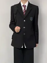 刺繍バッジ付きブラックスーツ【秋冬用・学院風・男子制服】