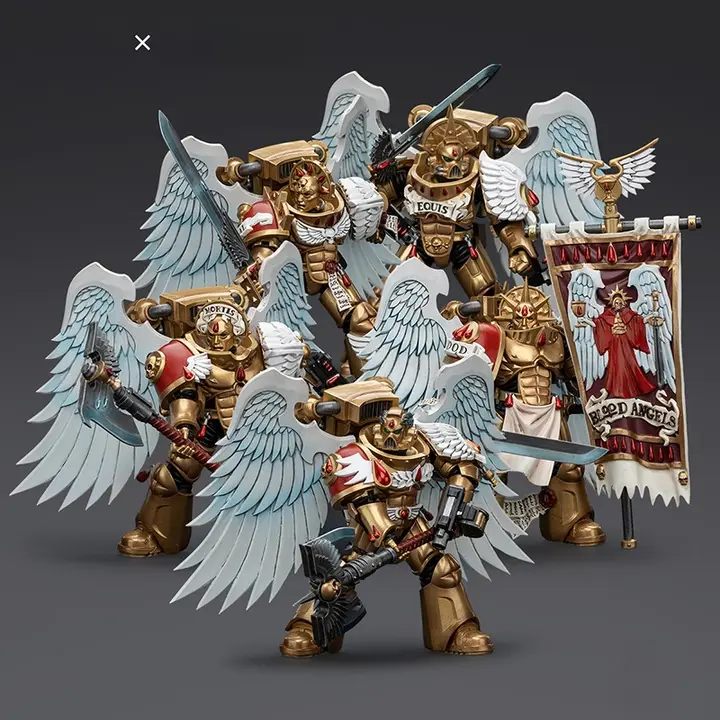 アクションフィギュア 可動 ウォーハンマー40K ブラッドエンジェルズ サングィナリーガード 5体セット 1/18スケール 「JOYTOY」