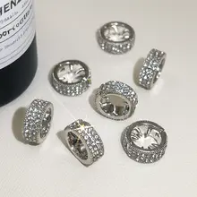 金属製水晶装飾のヘアクリップ【小型・落下防止設計・丸型】
