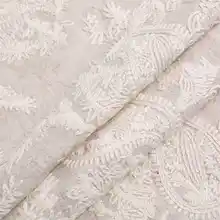 手刺繍風のカシューナッツ柄デザイン布地【極上の柔らかさ・ジャカード風】