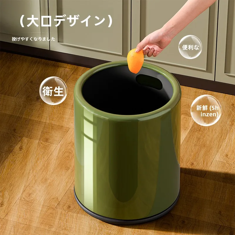 おしゃれな大容量ゴミ箱：家庭用・トイレやキッチンにも最適な10L直投式密閉タイプ