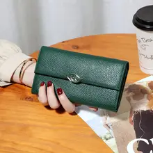 薄型ロングレザー財布【女性用・シンプルデザイン・大容量・スマホ収納可能】