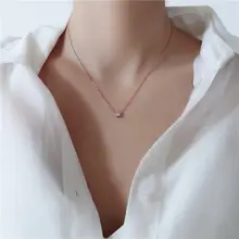 泡泡ダイヤモンドネックレス【18Kゴールド・シングルダイヤ・ローズゴールド・鎖骨チェーン】