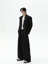 ヴィンテージ風カジュアルスーツ【向日葵装飾付き・ゆったりストレートパンツ】（セットアップ対応）