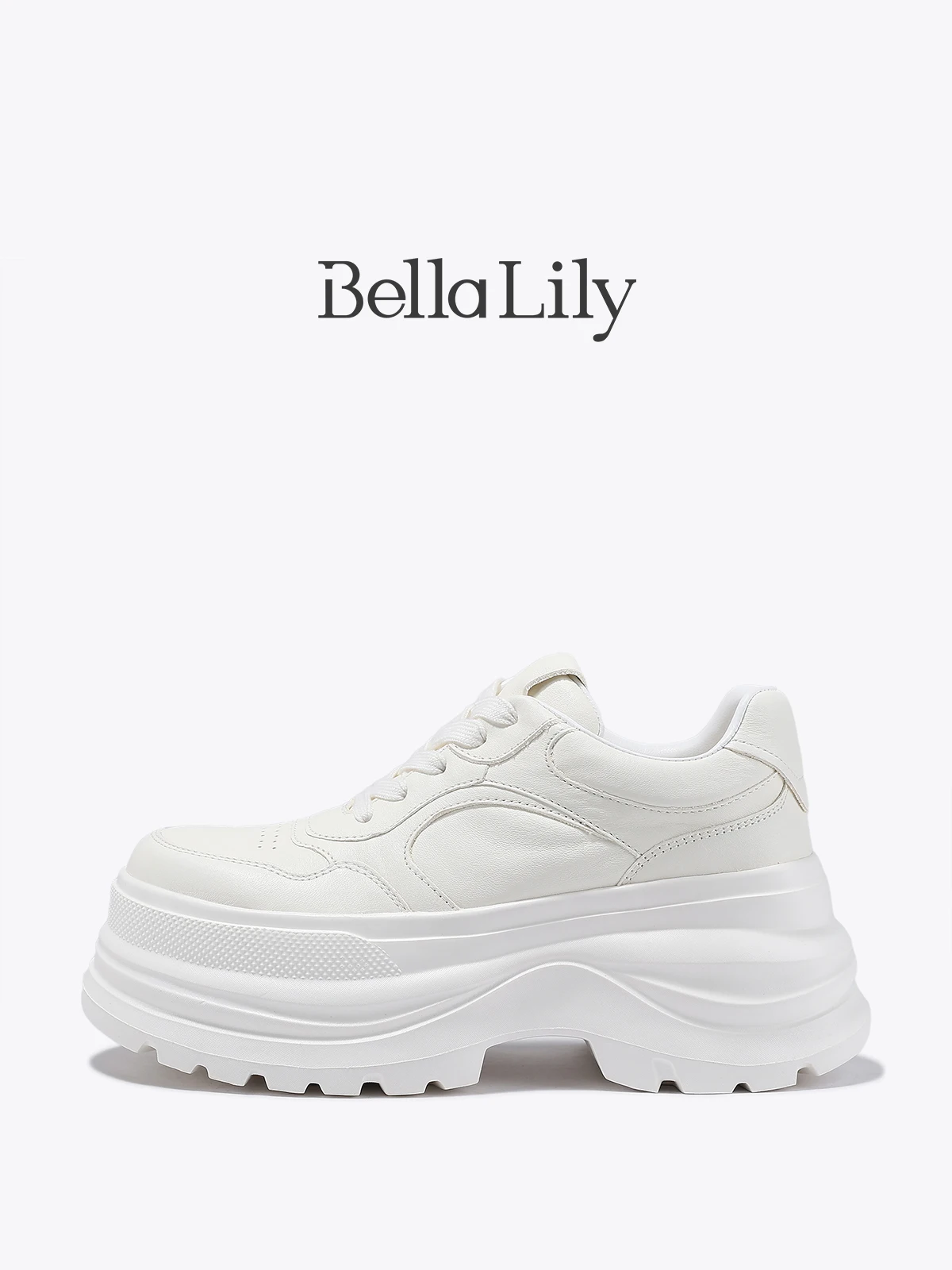 女性向けフラットシューズ 歩きやすい ブランドとしてのBella Lily 白スニーカー