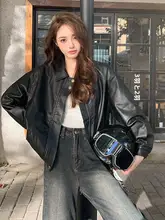 レトロPUレザーコート【春秋用・女性・スタイリッシュ・乗り物用】