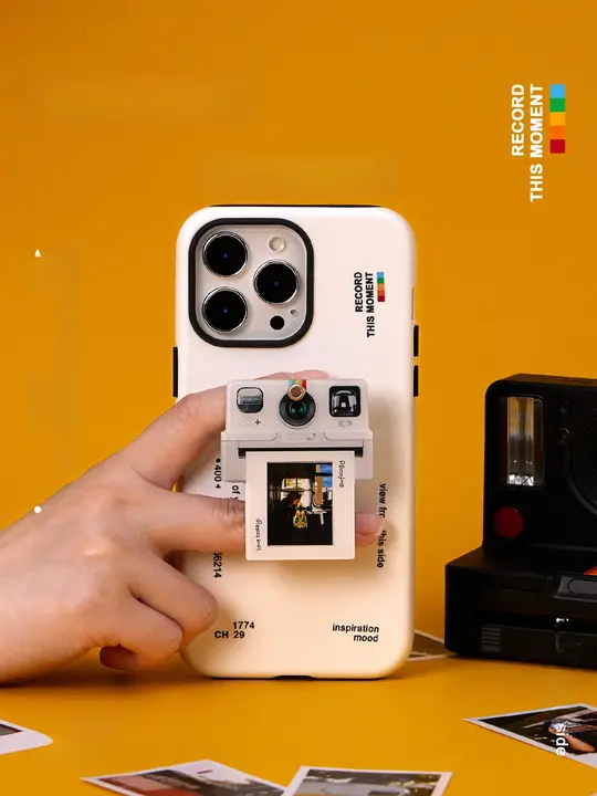 スマホケース チェキ風フレーム スタンド一体型 フィルム風 写真 シンプル インスタ映え 韓流 iPhone対応 クリエイティブ 「Ufology」