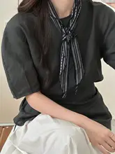 シックなブラックホワイトストライプのスカーフ【ファッションアクセサリー】