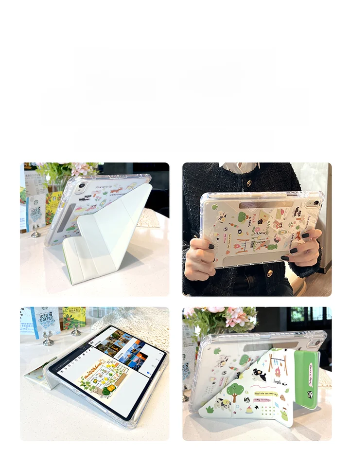 MOROCK 磁気吸着式 タブレット保護ケース【ペンホルダー付き・アクリル製・透明・縦向き対応】