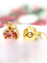 925純銀金メッキザクロデザインのペンダント【DIY用シルバーアクセサリー・ブレスレットやストラップに最適】