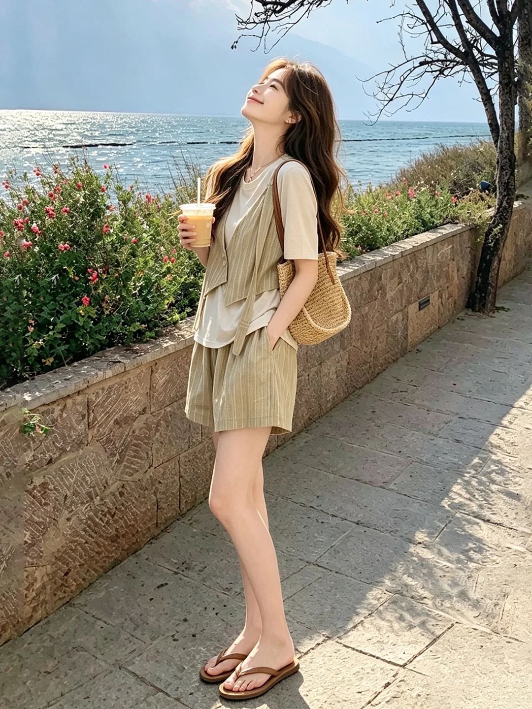 夏服 オシャレ どうやって選ぶ？小柄女性に最適な「カーキの条紋セットアップ」が実はこれ