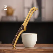 紫光檀製 おしゃれな茶道用茶夹【実木・滑り止め・熱さ防止】