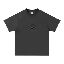 涼感防晒素材のハートプリントTシャツ【メンズ・速乾・ゆったり・カップル向け】