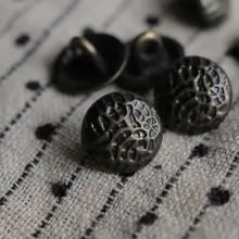 旧青銅色 金属ボタン【浅球面テクスチャ・直径10mm】
