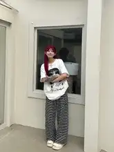 Tシャツ レディース 半袖 そばかす 女の子 プリント アメリカンスタイル ストリート オーバーサイズ ルーズ 色白見え 「Sixminu」